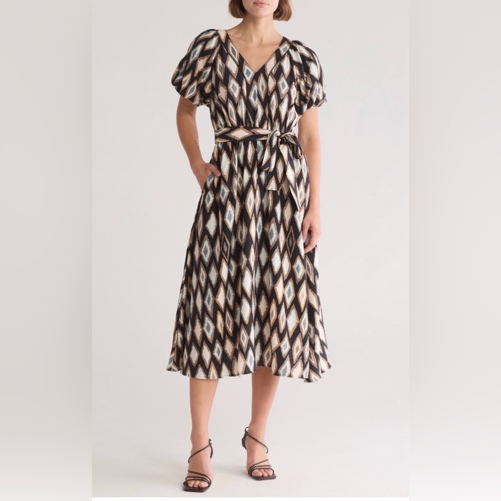 Melloday Buble Sleeve Midi Dress Size X-Small